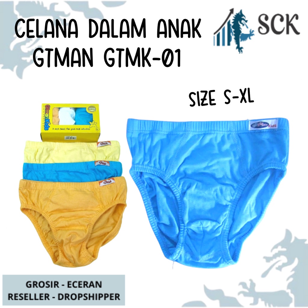 [ISI 3] CD GTMK-01 GTMAN KIDS / Celana Dalam Anak GTMK Bahan Katun / Mini Briefs S-XL - sckmenwear GROSIR