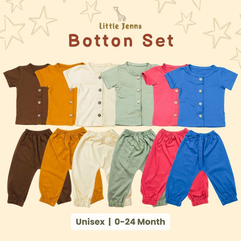 LITTLE JENNA - BOTTON SET EARTH TONE SERIES BAJU BAYI LAKI LAKI PEREMPUAN UNISEX