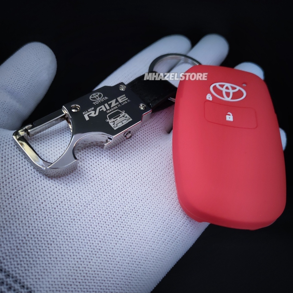 Gantungan kunci kulit stainless mobil Toyota RAIZE