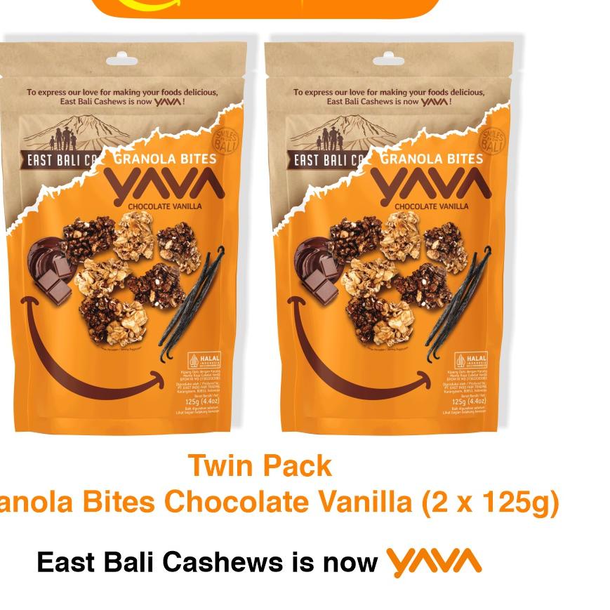 

♟ YAVA Twin Pack Granola Bites Chocolate Vanilla (2 x 125g) ℮