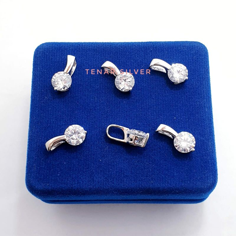 Liontin Silver Asli 925 Lapis Emas Putih