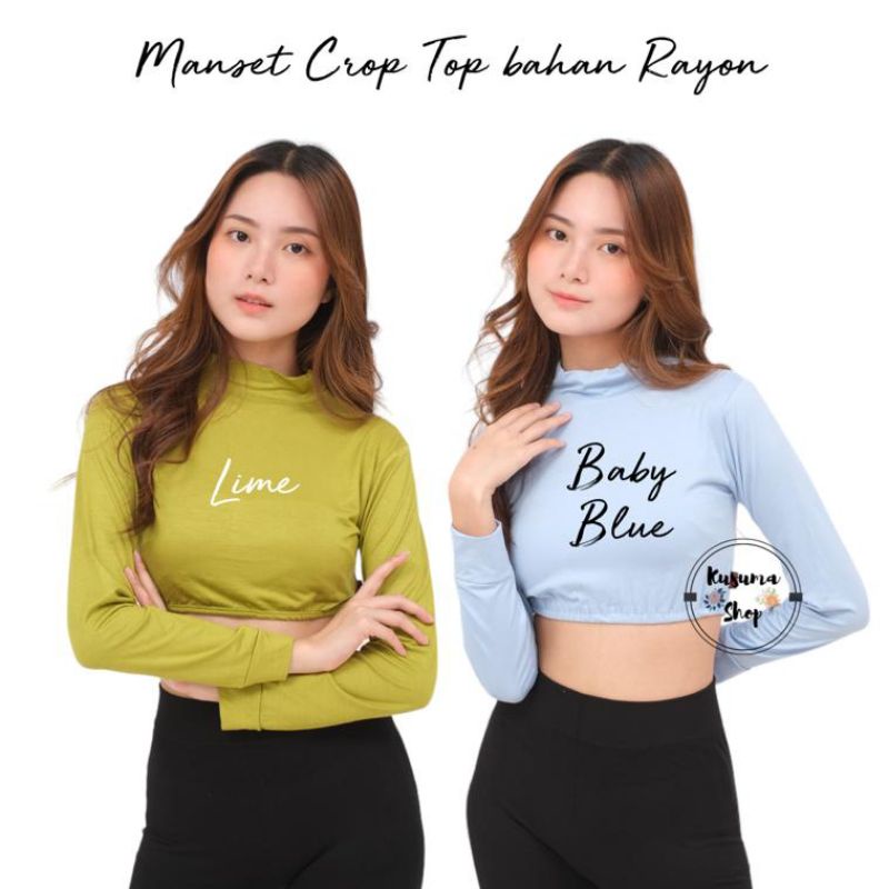 Manset Kaos Crop Top Bahan Rayon size XXL