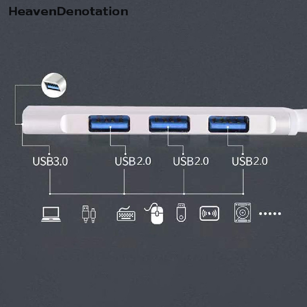 [HeavenDenotation] Usb C HUB 3.0 Tipe 4port Multi Splitter Adapter OTG Untuk Aksesoris Komputer HDV