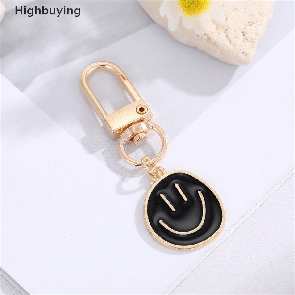 Hbid Fashion Putaran Tidak Teratur Wajah Senyum Gantungan Kunci Key Ring Untuk Wanita Hadiah Kartun Tas Telepon Mobil Accessorie Perhiasan Glory