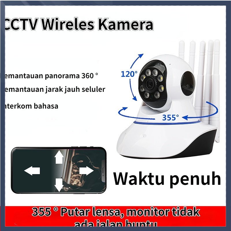 【COD】IP Camera Wireles Kamera CCTV 1080P HD Kamera Pengintai CCTV Wireles Wifi 5 Antena Camera