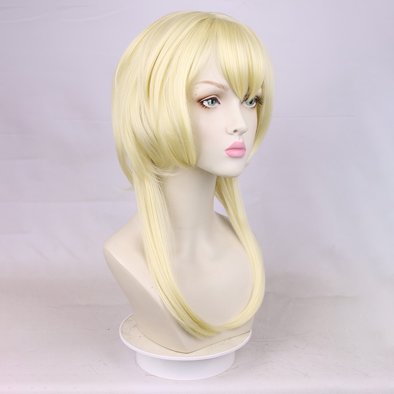 Genshin Karakter Traveller Kosong Neon cos Wig Golden Big Scalp Reverse Styling Tutup Kepala