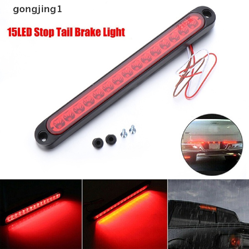 Ggg 1PC 25CM 15led Merah Sealed Trailer Truk RV Stop Tail Rem Belakang Turn Light Bar ID