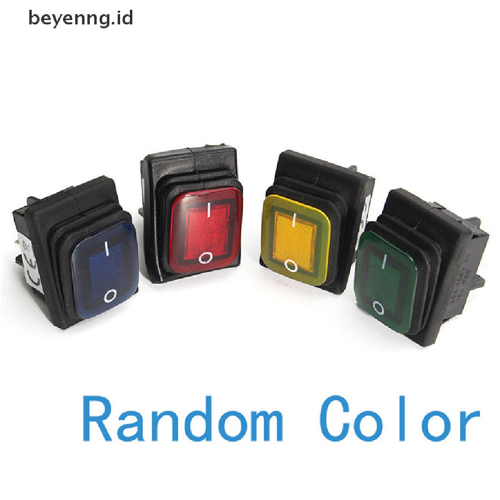 Beyen Waterproof 4pin 12V LED Rocker Toggle Switch Momentary Mobil Perahu Laut On-off ID