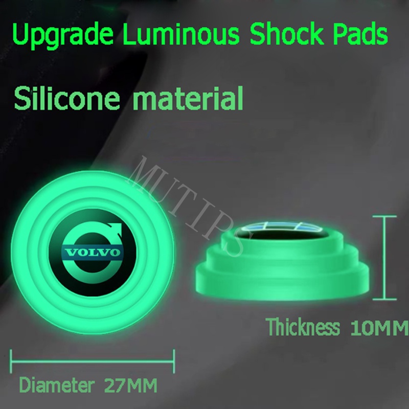 Volvo 4per8 /12 /16Pcs Baru Luminous Type Car Door Trunk Anti Shock Tabrak Pad Silikon Stiker Mengurangi Kebisingan Penyangga Untuk S80 XC90 XC60 S60 V60 XC40