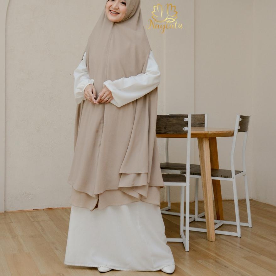 ❅ Jilbab Hijab Khimar Syari Bolong Lengan Hikmah Ceruty Babydoll ⅎ