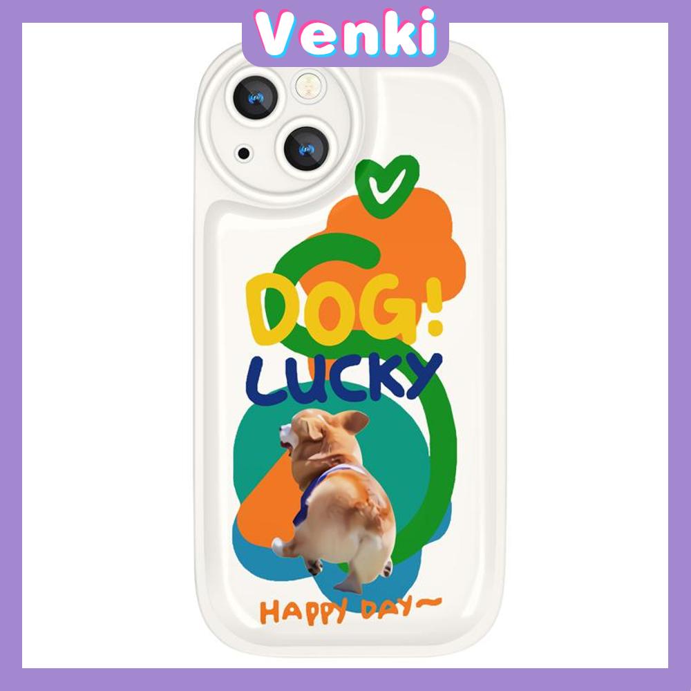 Case For iPhone 11 Soft TPU Air Cushion Case Glossy Cute Happy Corgi Airbag Shockproof Camera Protection Compatible for iPhone 14 13 12 11 Pro Max 7 8 Plus