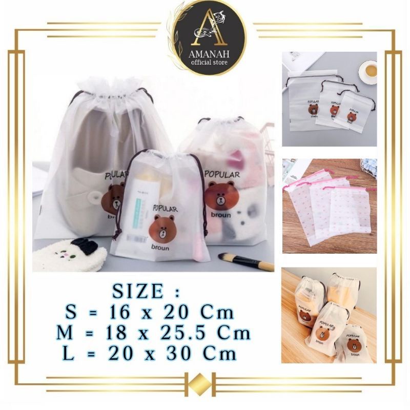 Travel Pouch Organizer / Tas Serut / Travel Pouch Strotage Make Up Serbaguna Karakter Multifungsi