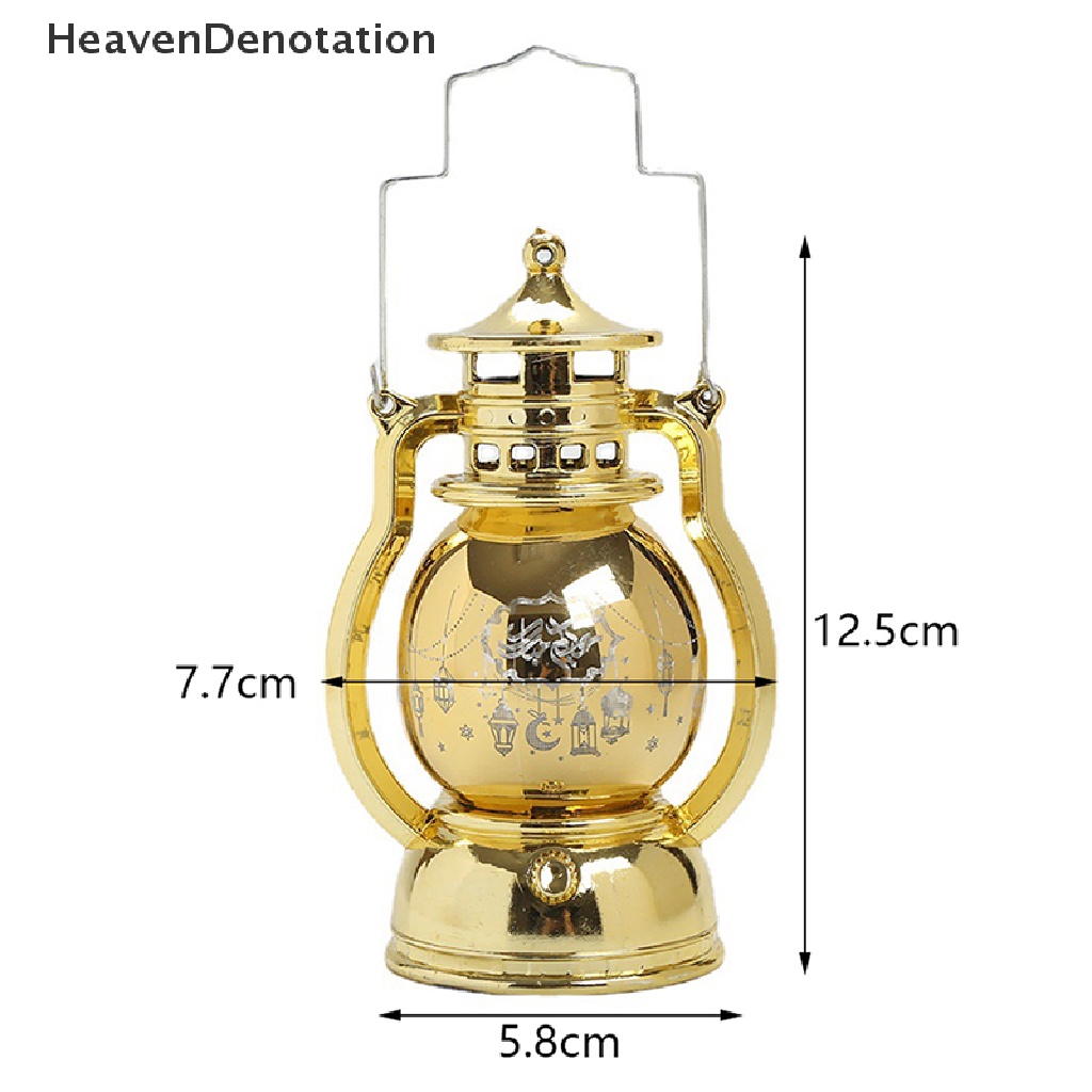 [HeavenDenotation] New Eid Mubarak Lampu Minyak LED Ornamen Islam Muslim Perlengkapan Dekorasi Pesta Kareem Ramadan Lentera Angin Dekorasi Lebaran Untuk Rumah HDV