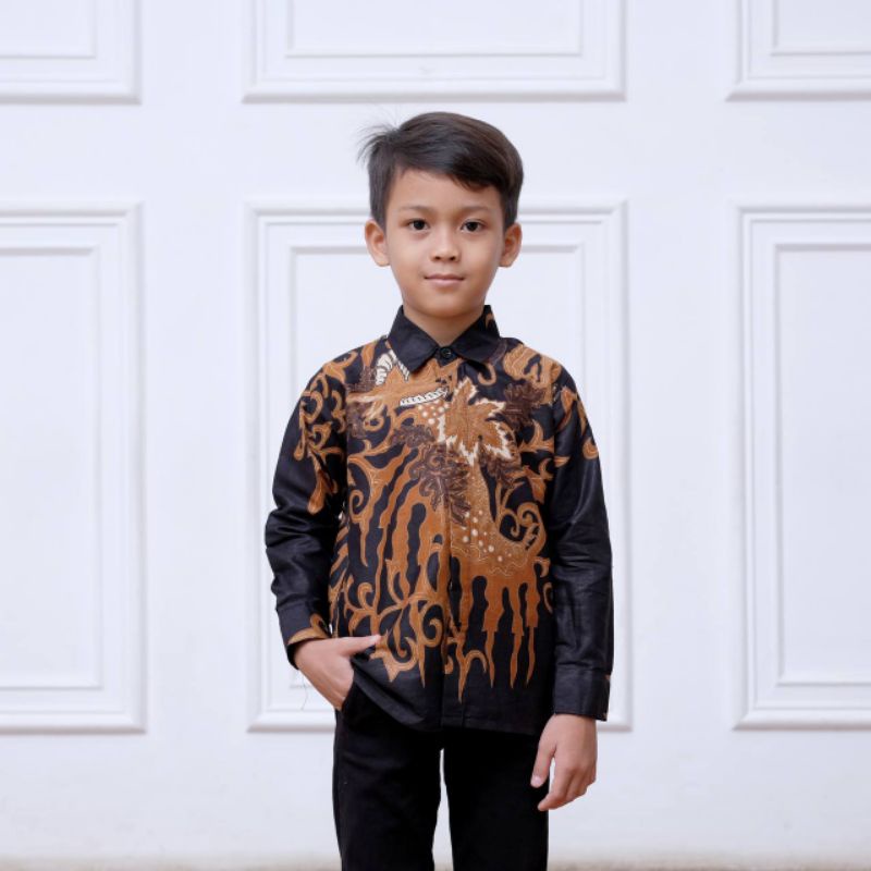 Couple Batik Ayah Dan Anak Laki-laki Lengan Panjang// Kemeja Batik Pria Dewasa Dan Anak Cowok Size M L XL XXL 3L