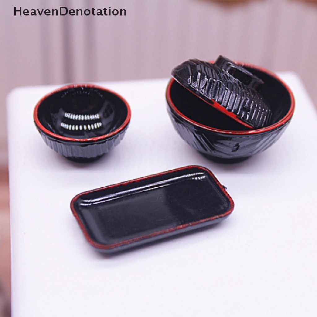 [HeavenDenotation] 1: 12 Dollhouse Mini Dish Chops Tray Bowl W / Cover Tableware Kitchen DecorToy HDV