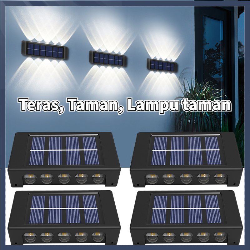 【COD】10LED Lampu Dinding Matahari/Lampu Dekoratif LED/Solar Wall Light Taman/Teras Pagar Tangga Taman Lampu Hias IP65 Tahan Air