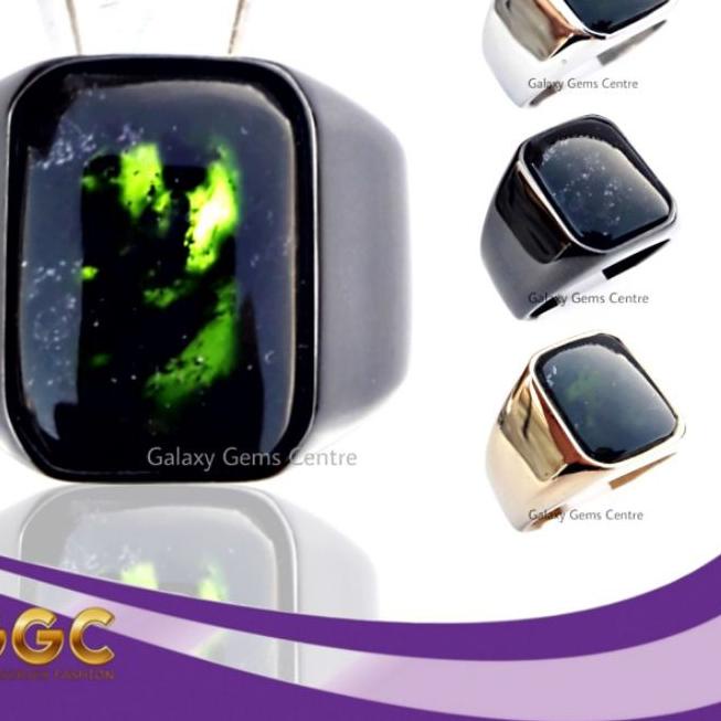 ♪ Cincin Pria Natural Batu Black Jade Original Aceh ➺