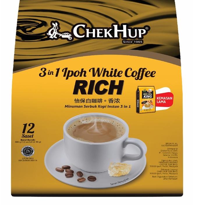 

【murah】 Chek Hup 3 in 1 Ipoh White Coffee King RICH 40gr x 12 BPOM RI