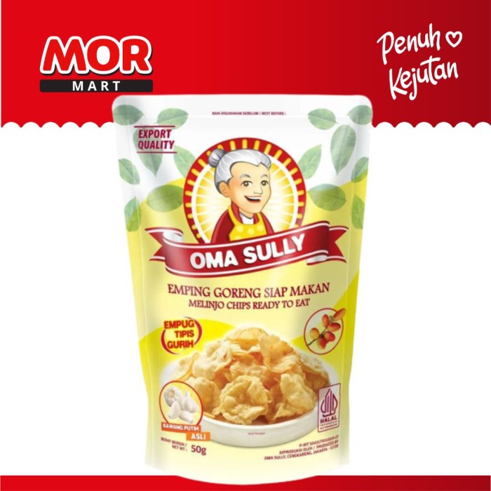 

OMA SULLY Emping Goreng Bawang Putih 50 gr Snack Camilan Asin Keripik