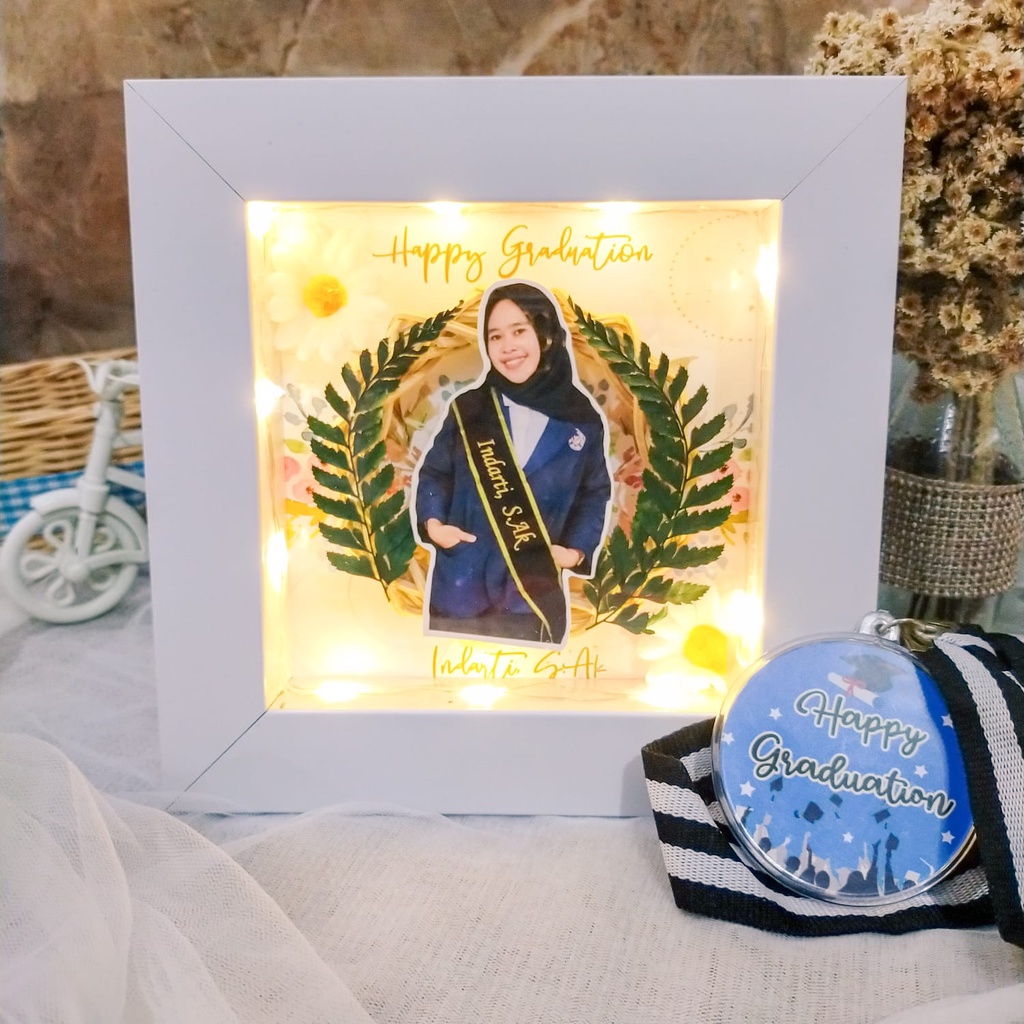 Bingkai Frame 3D foto lampu custom murah