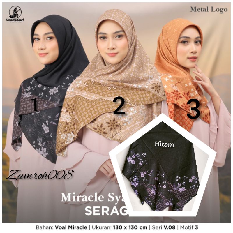 Umama 130x130 segi empat syari motif voal miracle