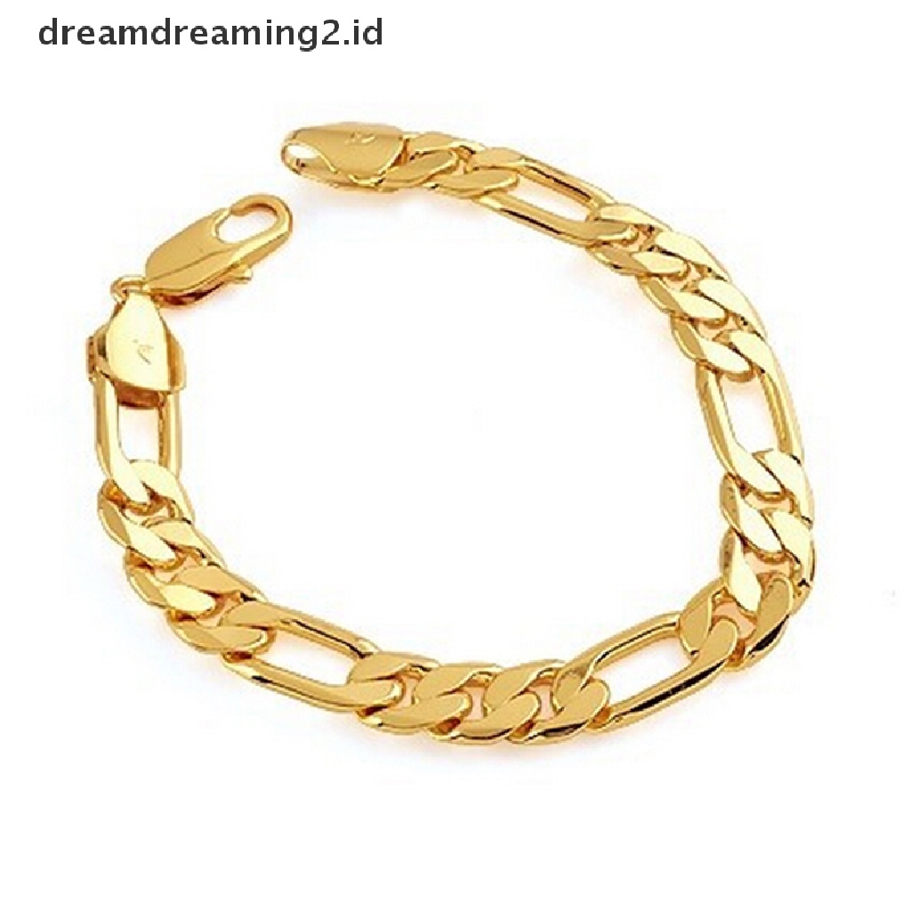 (dream) 2015pria Mode Baru Keren Gelang Emas 18K Perhiasan Pribadi Gelang Rantai.