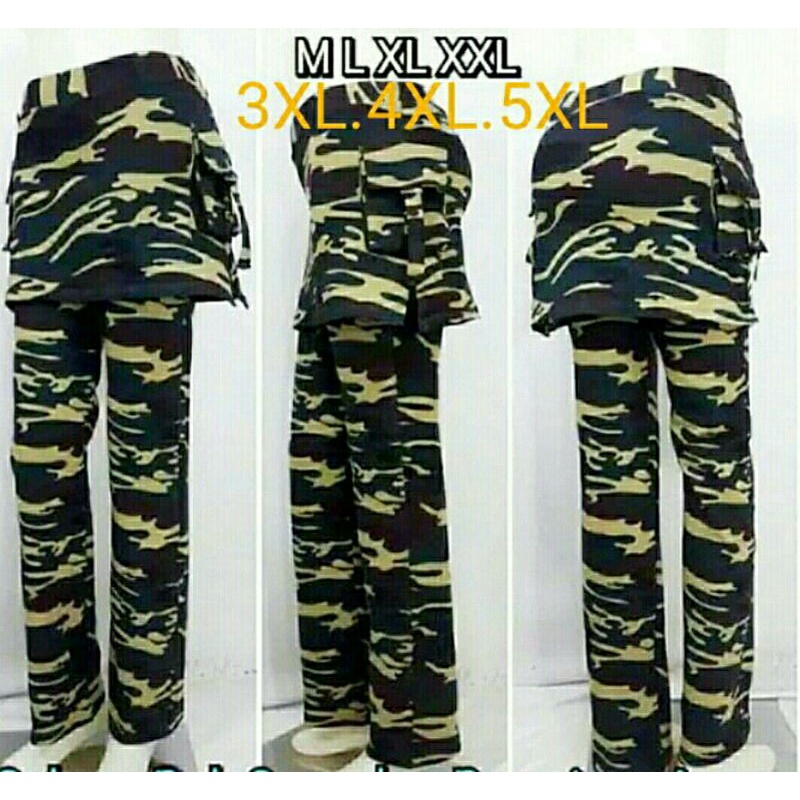 Celana senam rok army kantong tc Spandex