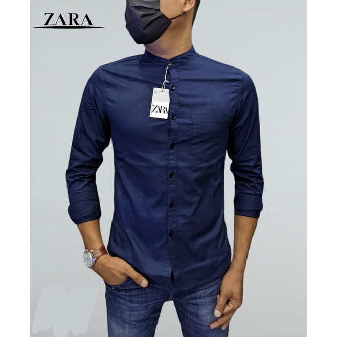 Baju Kemeja Sanghai Zara Premium Slimfit Bahan Katun Twill || Kemeja Panjang Casual || Kemeja Panjang Pria