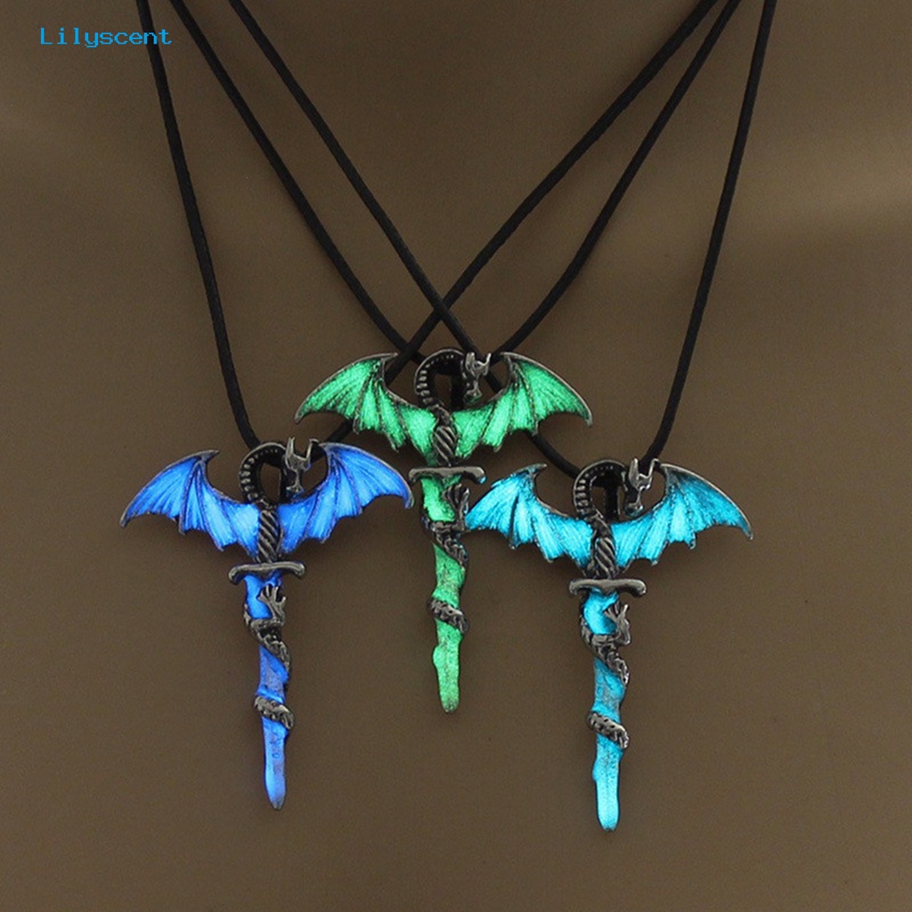 [LS] Vintage Glow In The Dark Liontin Salib Kalung Bercahaya Perhiasan Halloween