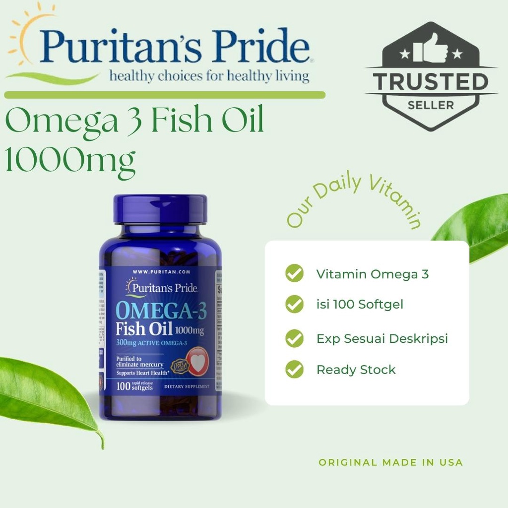 Puritan Pride Vitamin Omega 3 Fish Oil 1000mg/1400mg