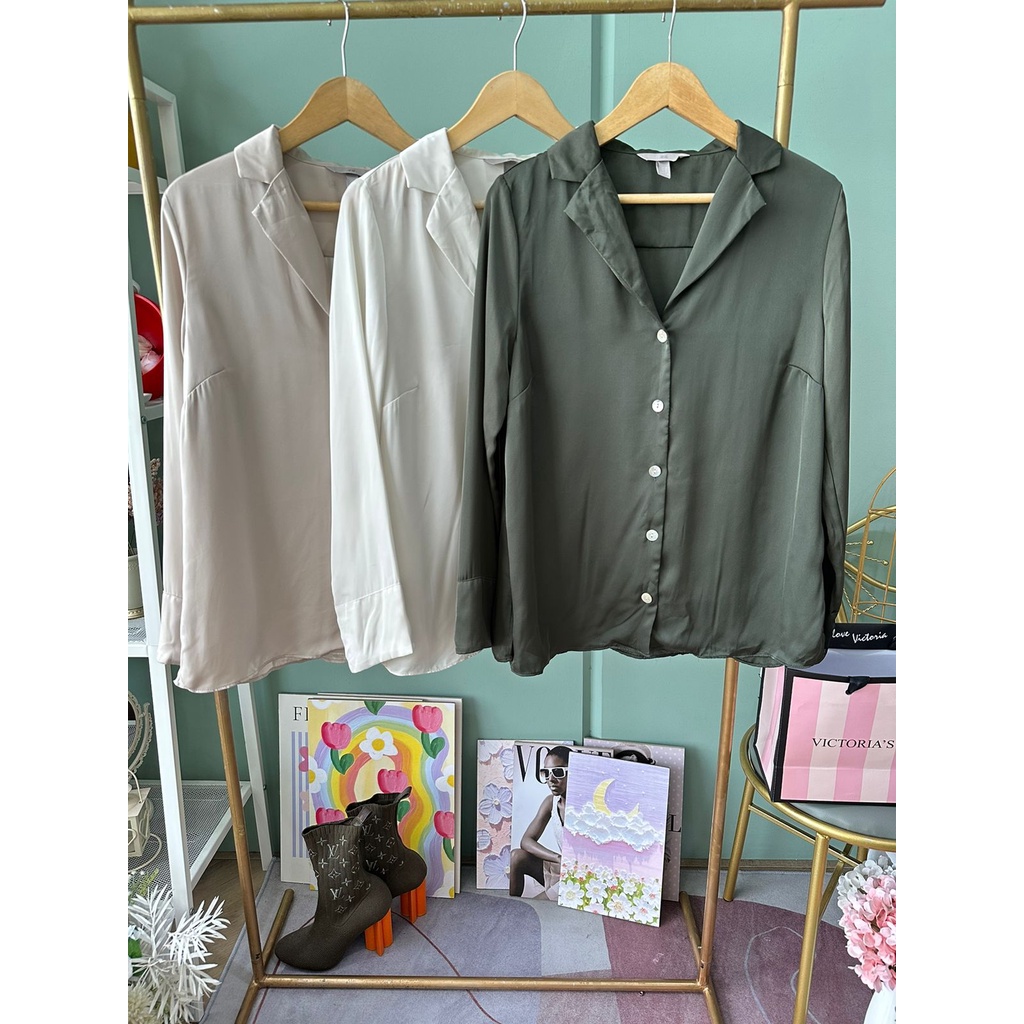 Hm satin shirt blouse
