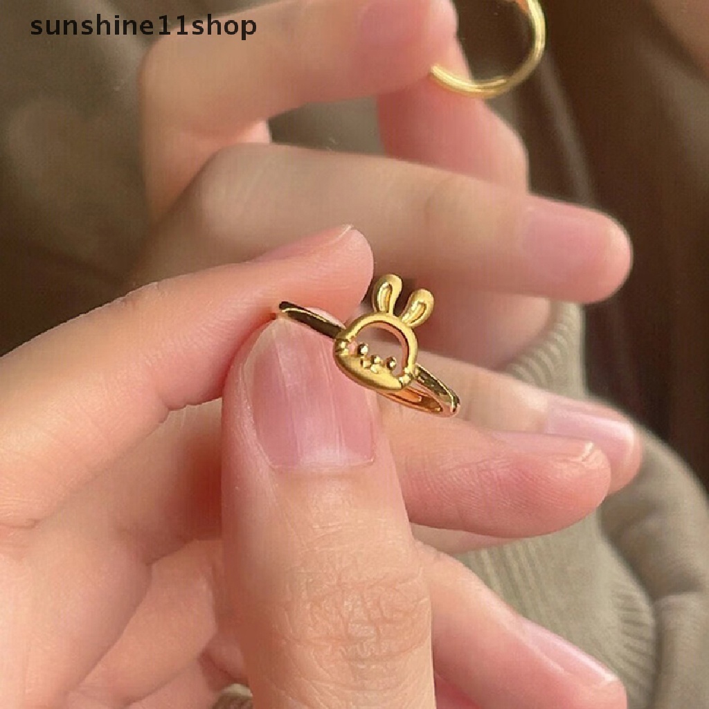 Sho Kelinci Cincin Aksesoris Lucu Kecantikan Kartun Anime Perhiasan Adjustable Teman Baik Confidante Mainan Gadis Hadiah N