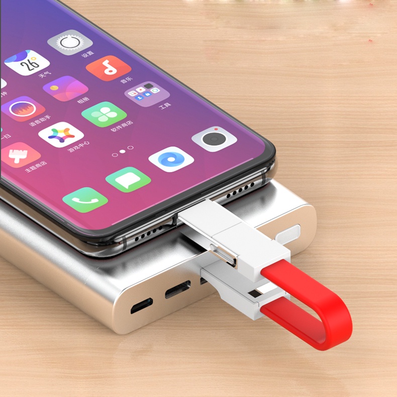 3in1 Gantungan Kunci Mini Micro USB &amp; Tipe C &amp; Kabel Pencahayaan Kabel Data Pengisian Cepat Kompatibel Untuk iphone Android/Penjualan Panas