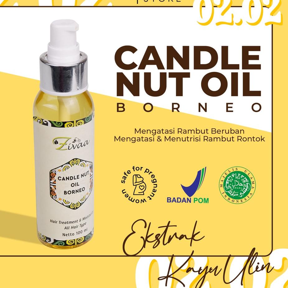 ☏ ZIVAA CANDLE NUT OIL BORNEO PENGHILANG UBAN/ANTI UBAN/PENGHITAM RAMBUT UBAN PERMANEN ♝