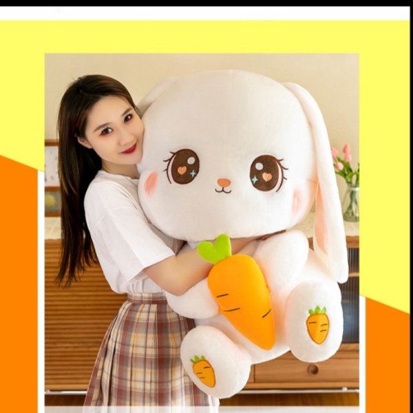 

Jual Boneka Kelinci Pegang Wortel Telinga Panjang Bahan Plush - 30cm Diskon