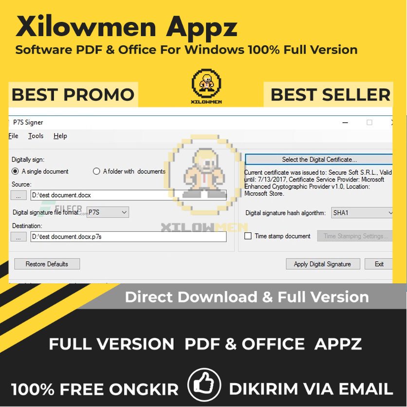 [Full Version]  SecureSoft P7S Signer Pro PDF Office Lifetime Win OS