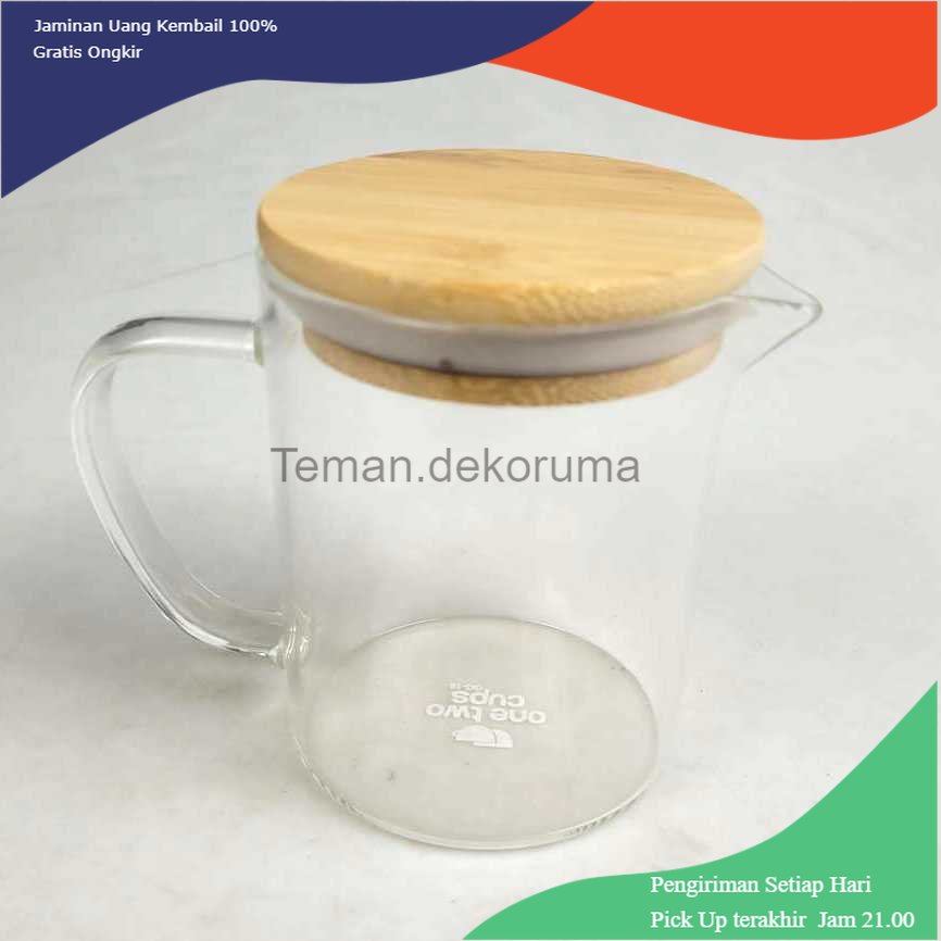 TD - GLS One Two Cups Teko Pitcher Teh Kopi Jus Borosilicate Glass - GG-18