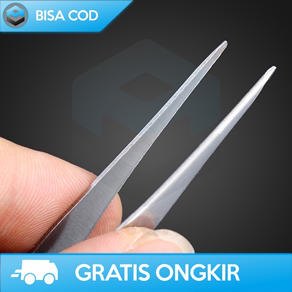 PINSET STAINLESS STEEL ALAT PENJEPIT LABOLATORIUM 124MM TAHAN KARAT