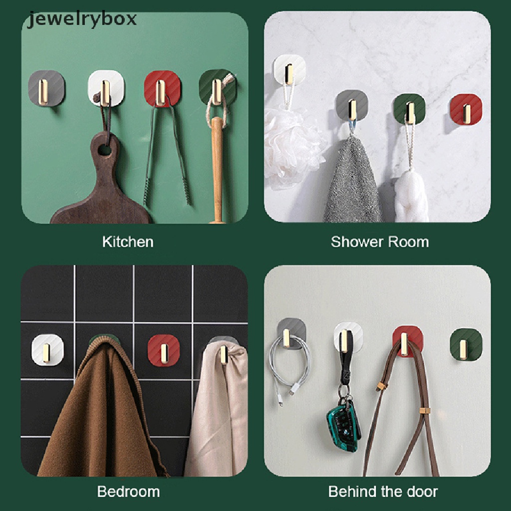 [jewelrybox] Tahan Air Self-Adhesive Dinding Kait Untuk Menggantung Kunci Gantungan Baju Pintu Gamis Kait Mantel Rak Handuk Holder Aksesoris Kamar Mandi Butik