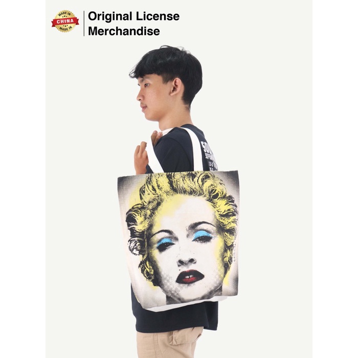 Tote Bag Tas Tenteng Kanvas Resleting Pria Wanita MADONNA Celebration