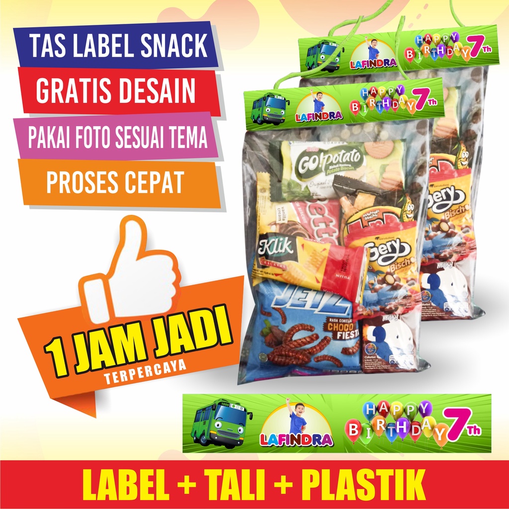 

PROMO Tas Ultah Label Ultah Jajan Snack Plastik Ulang Tahun paket murah meriah plastik ultah