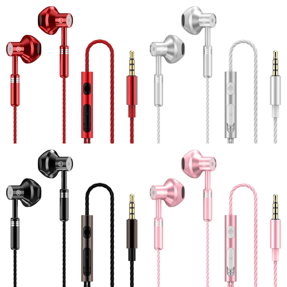 In-ear Headphone Wire-Control Wired Headset Metal Headset Semi -in -ear Headset Heavy Subwoofer Earplug Earplug Earplug