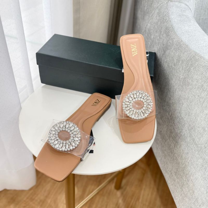 PROMO SALE Sandal flat Zara transparant nude