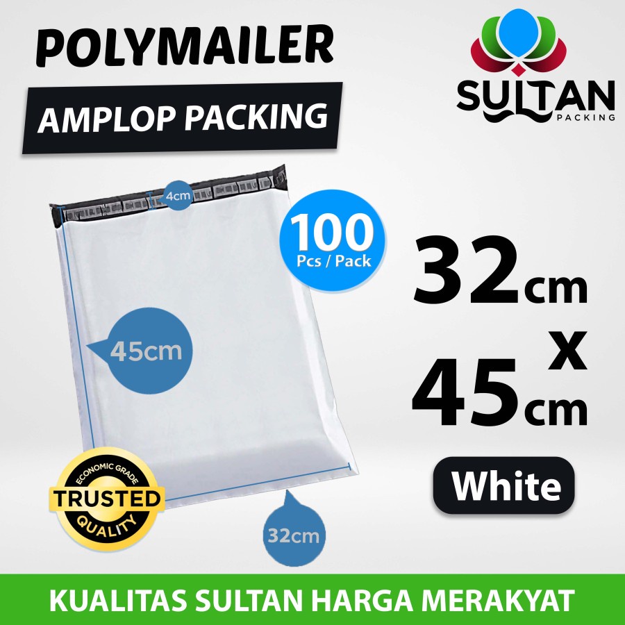 

Polymailer Pack Putih 32x44cm amplop Plastik Packing Olshop Ekonomis