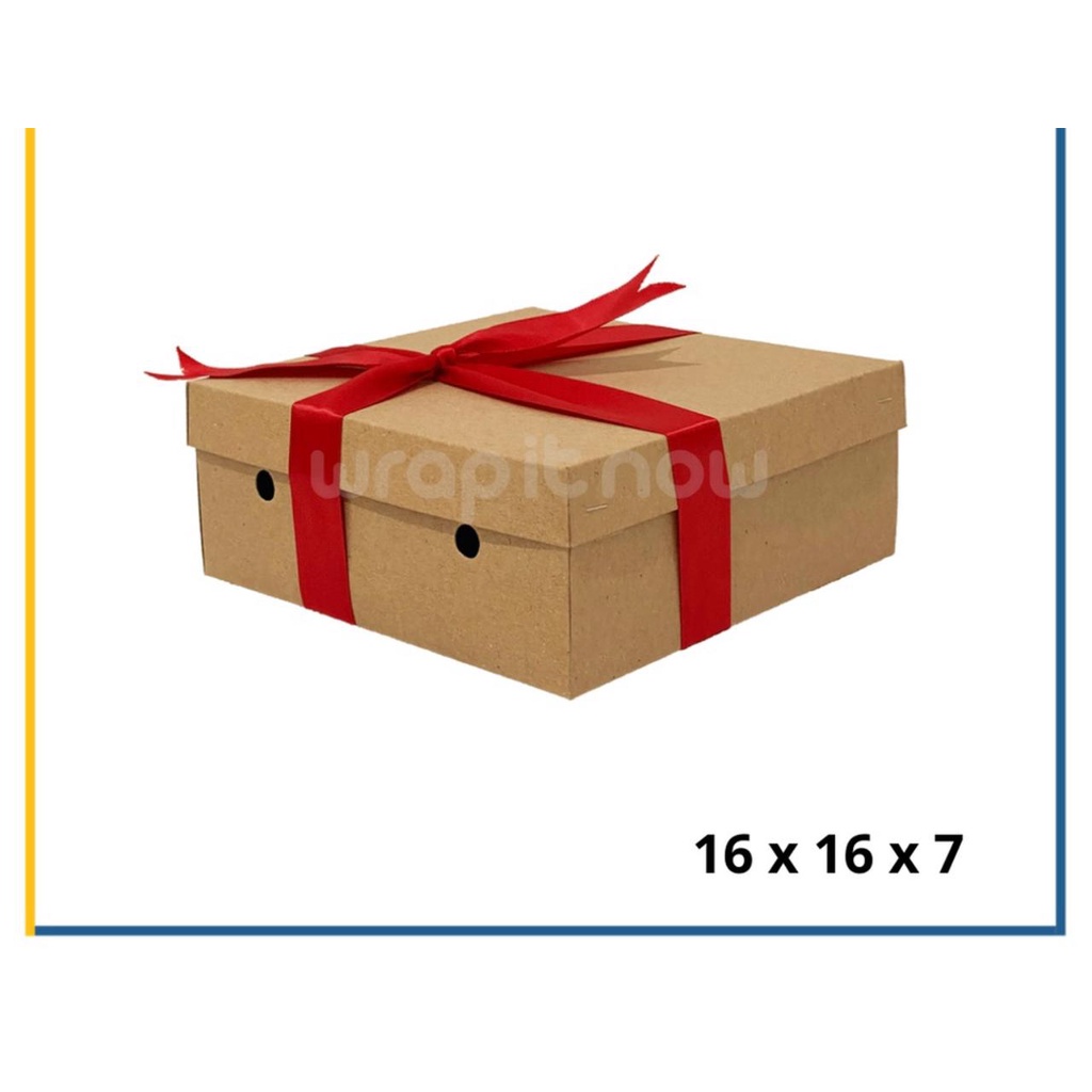 

CATERING BOX KRAFT 16X16X7 CM 10pcs TUTUP PISAH NON LAMINASI 310 GSM