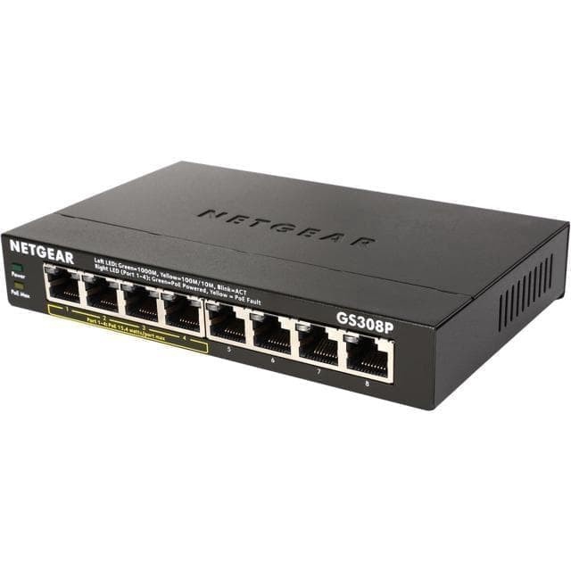 Netgear Switch Hub Gigabit Ethernet POE GS308P M