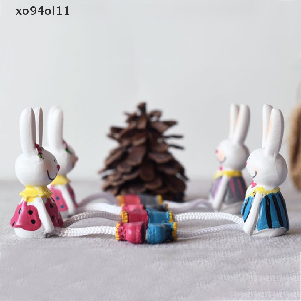 Xo 4Pcs/set Patung Kelinci Bunny Lucu Dengan Kaki Panjang Patung Boneka Kelinci OL