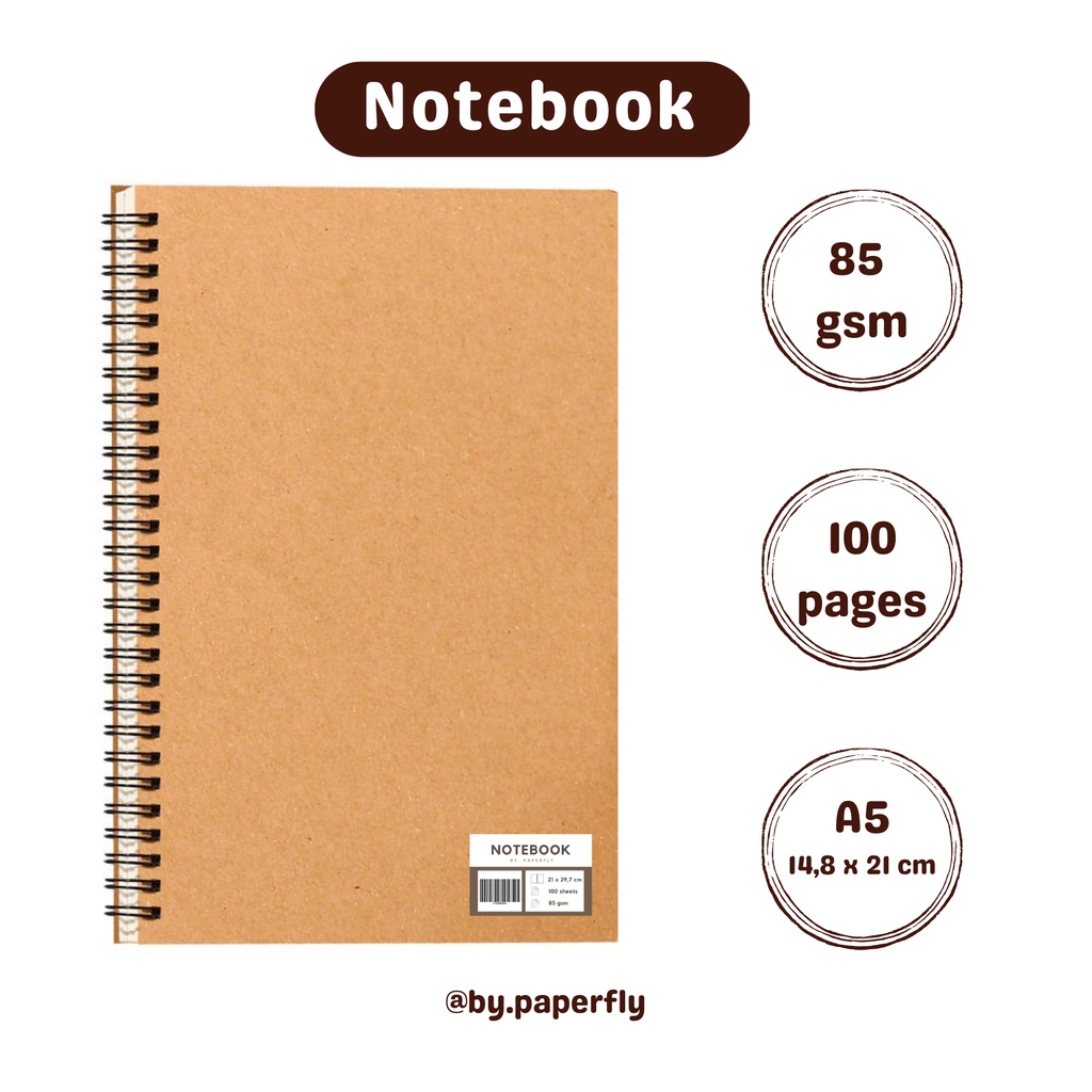 Notebook Vintage Aesthetic A5 Buku Catatan - Sketchbook/ 100 Pages