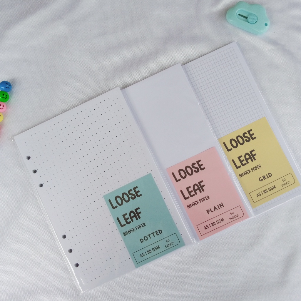 

{6 RING} Loose Leaf A5 Isi Binder 6 Ring / Kertas Putih Isi 50 Lembar/ REFILL