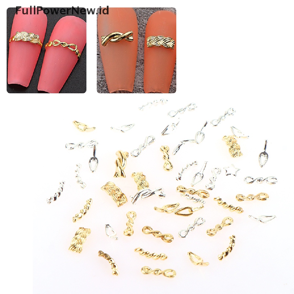 Power 10/20Pcs Rantai Logam Emas Perak Jepang Korea Nail Art Dekorasi DIY Alat Kuku ID
